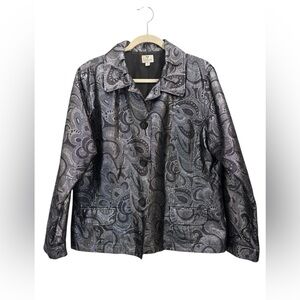 Chico's 25 Silver Paisley Baylee Jacket